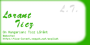 lorant ticz business card